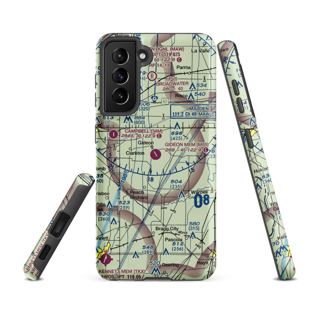Gideon Memorial Airport (M85) VFR Sectional Samsung Phone Case Samsung Galaxy S21 FE model shown
