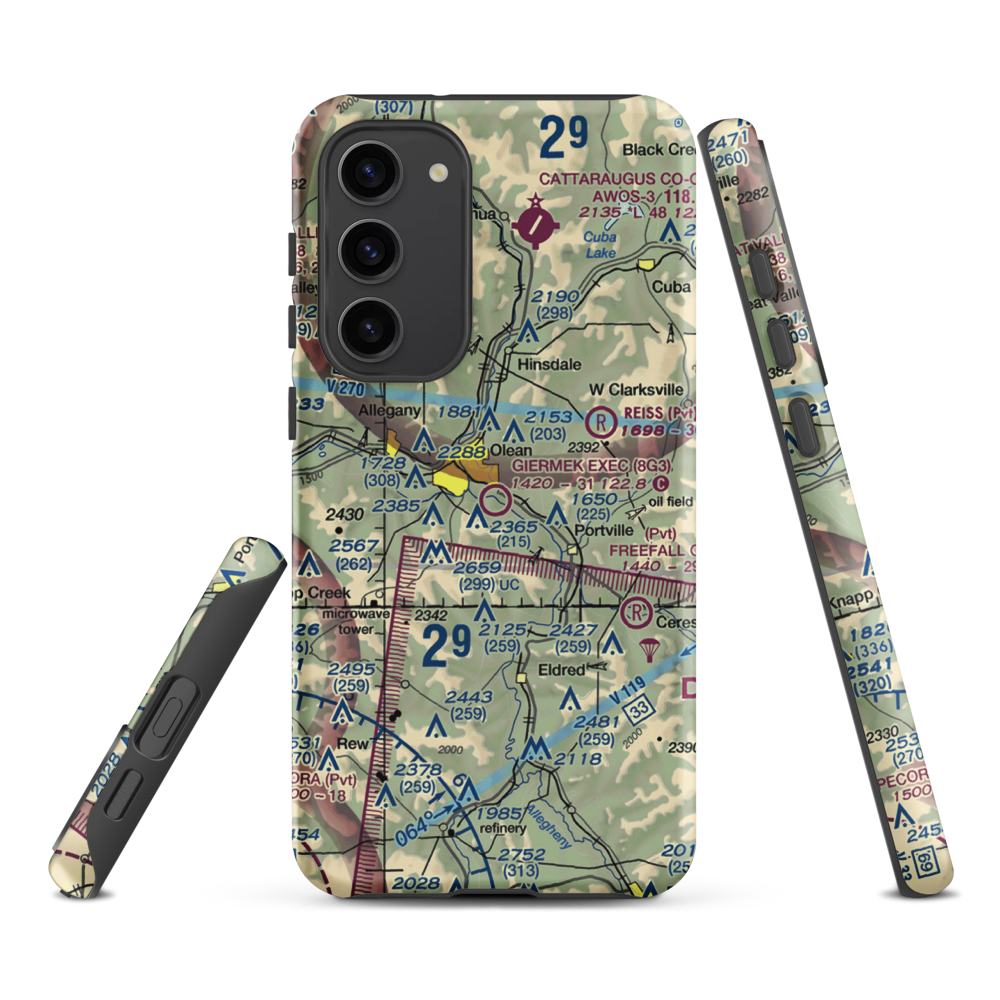 Giermek Executive Airport (8G3) VFR Sectional Samsung Phone Case Samsung Galaxy S23 Plus model shown
