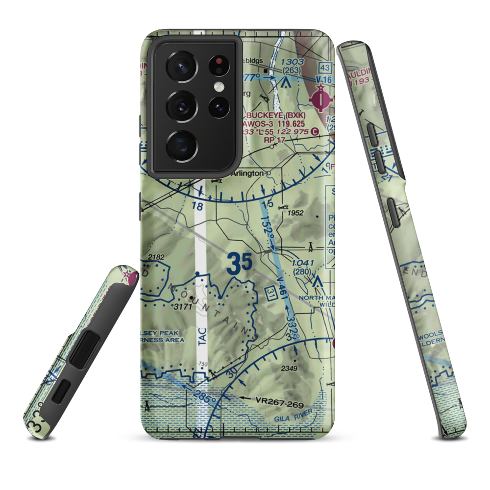 Gila Compressor Station Airport (30AZ) VFR Sectional Samsung Phone Case Samsung Galaxy S21 Ultra model shown