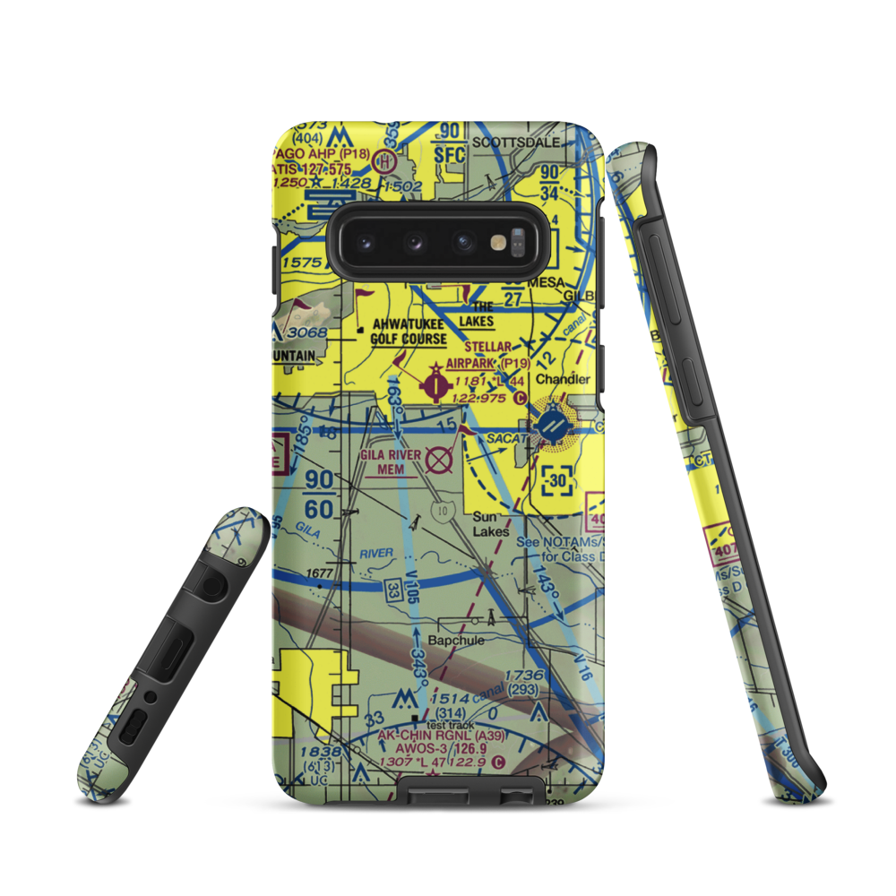 Gila River Memorial Airport (34AZ) VFR Sectional Samsung Phone Case Samsung Galaxy S10 model shown