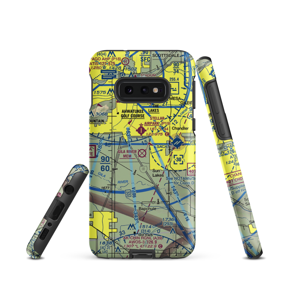 Gila River Memorial Airport (34AZ) VFR Sectional Samsung Phone Case Samsung Galaxy S10e model shown