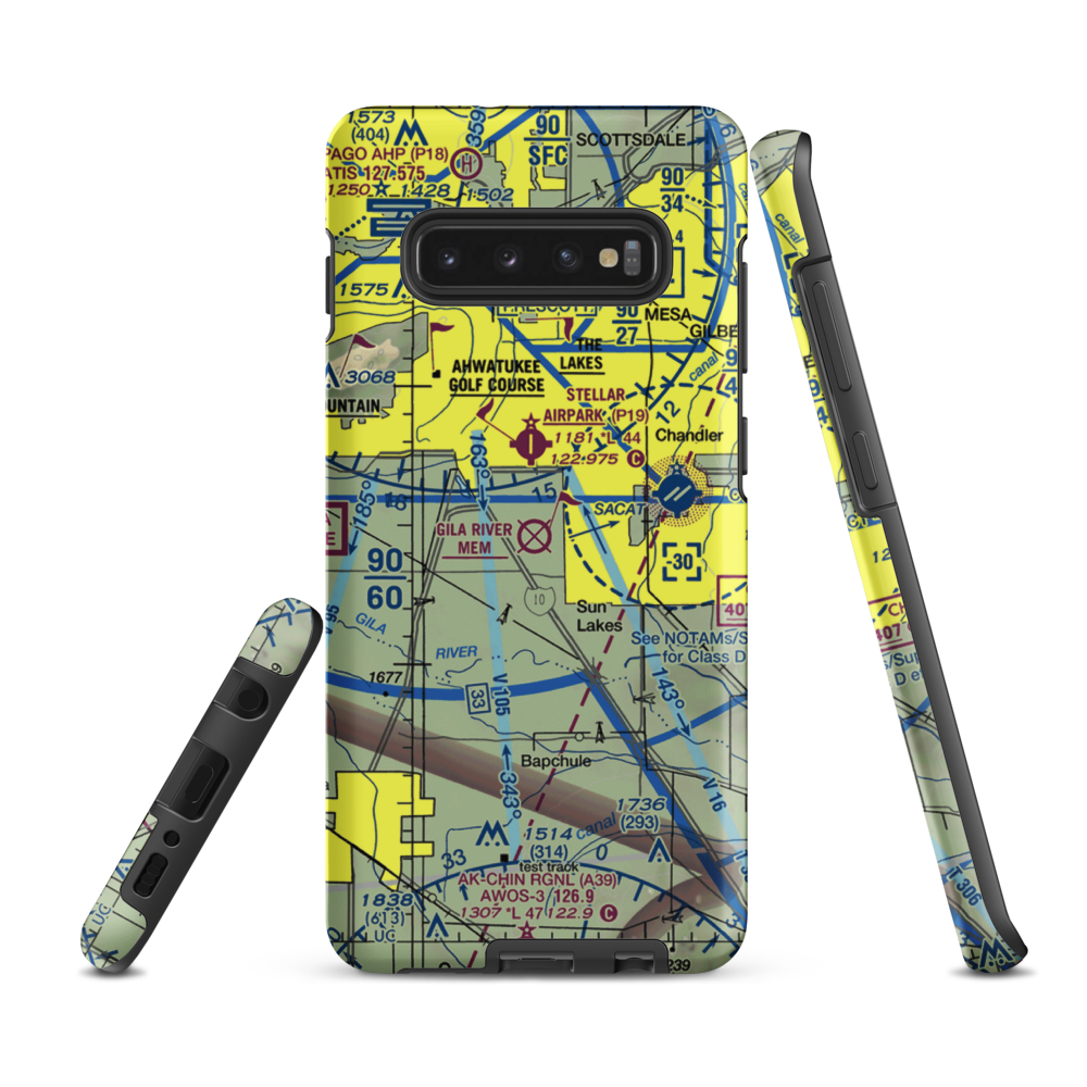 Gila River Memorial Airport (34AZ) VFR Sectional Samsung Phone Case Samsung Galaxy S10 Plus model shown