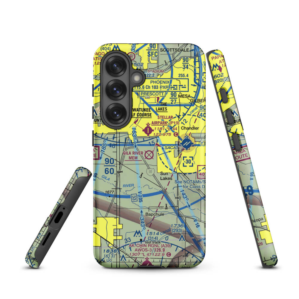 Gila River Memorial Airport (34AZ) VFR Sectional Samsung Phone Case Samsung Galaxy S25 model shown