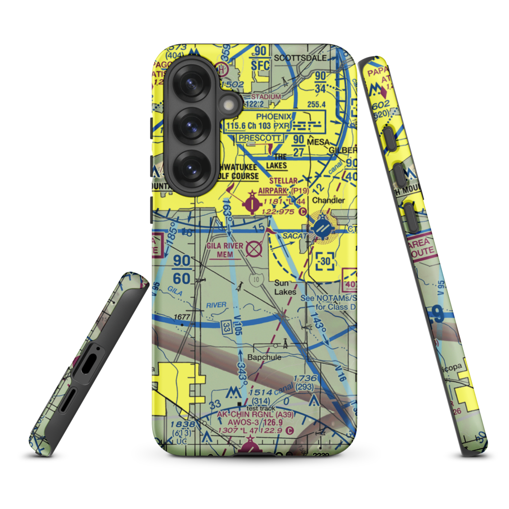 Gila River Memorial Airport (34AZ) VFR Sectional Samsung Phone Case Samsung Galaxy S25 Plus model shown