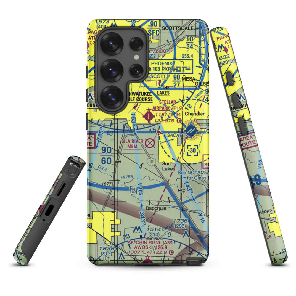 Gila River Memorial Airport (34AZ) VFR Sectional Samsung Phone Case Samsung Galaxy S25 Ultra model shown
