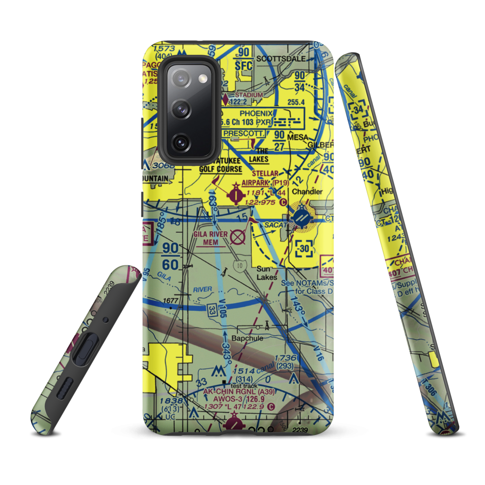 Gila River Memorial Airport (34AZ) VFR Sectional Samsung Phone Case Samsung Galaxy S20 FE model shown