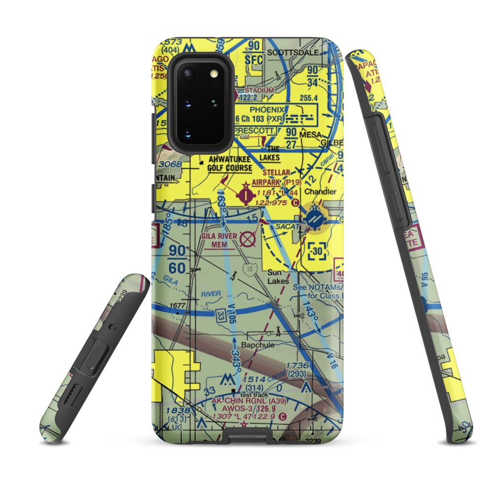 Gila River Memorial Airport (34AZ) VFR Sectional Samsung Phone Case Samsung Galaxy S20 Plus model shown