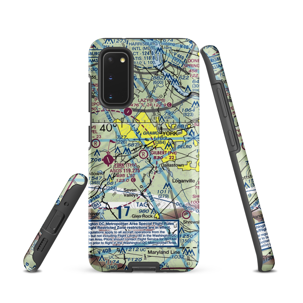 Gilbert Airport (73PA) VFR Sectional Samsung Phone Case Samsung Galaxy S20 model shown