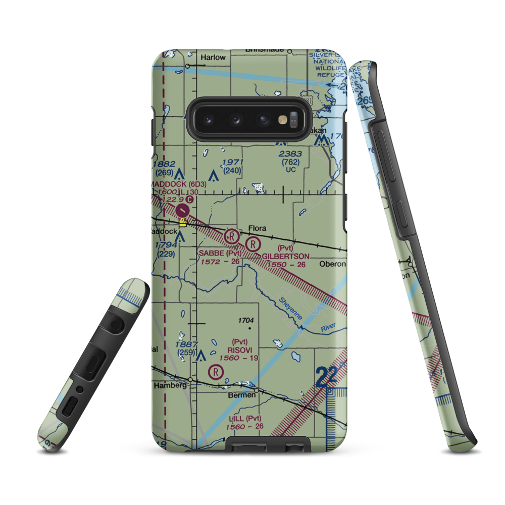 Gilbertson Field (0ND0) VFR Sectional Samsung Phone Case Samsung Galaxy S10 Plus model shown