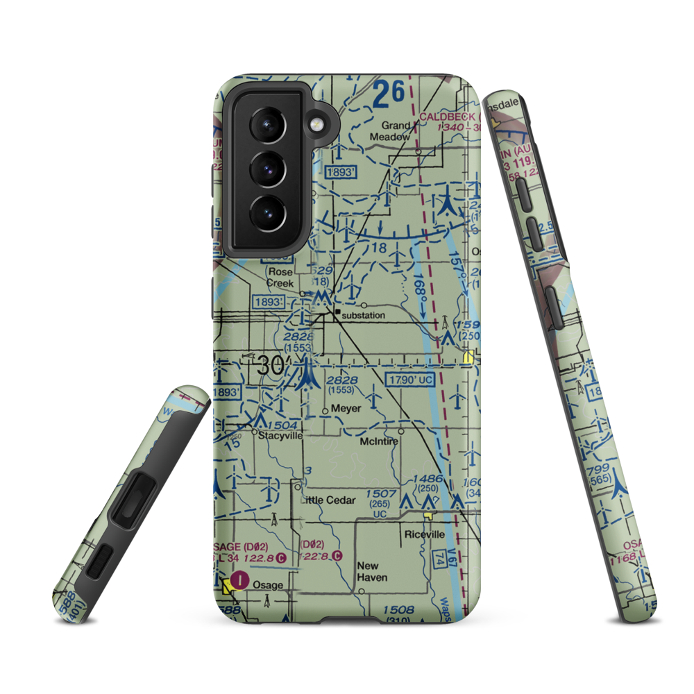 Gilgenbach's Airport (MY11) VFR Sectional Samsung Phone Case Samsung Galaxy S21 FE model shown