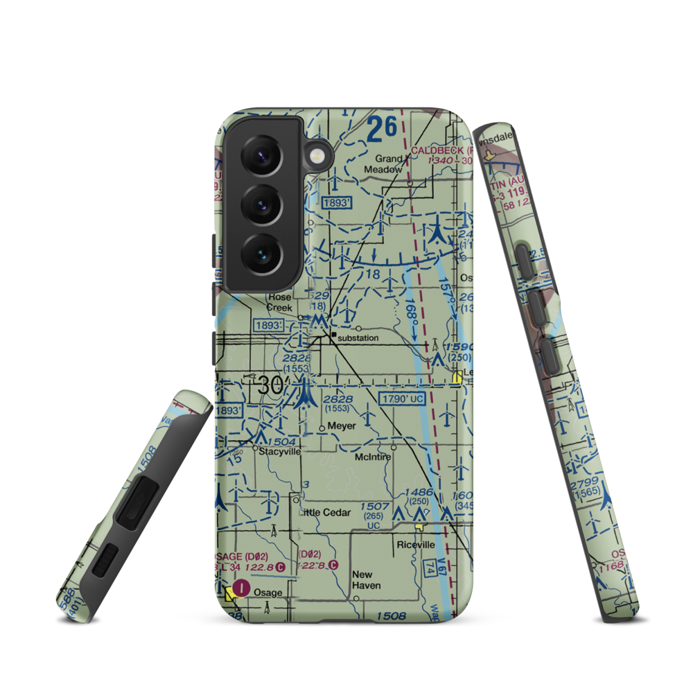 Gilgenbach's Airport (MY11) VFR Sectional Samsung Phone Case Samsung Galaxy S22 model shown