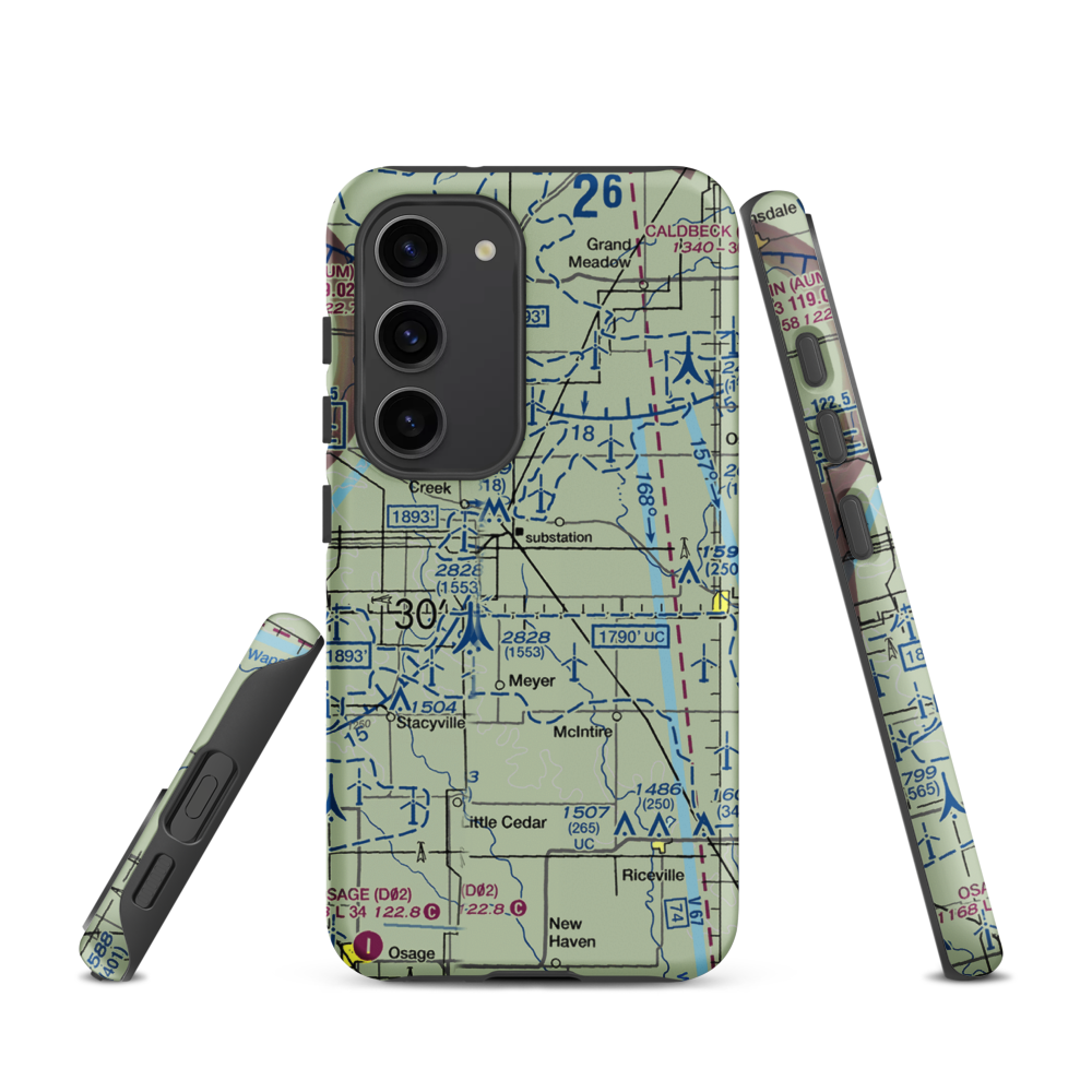 Gilgenbach's Airport (MY11) VFR Sectional Samsung Phone Case Samsung Galaxy S23 model shown