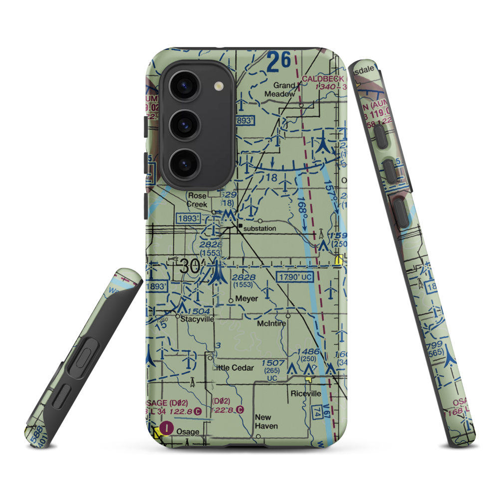 Gilgenbach's Airport (MY11) VFR Sectional Samsung Phone Case Samsung Galaxy S23 Plus model shown