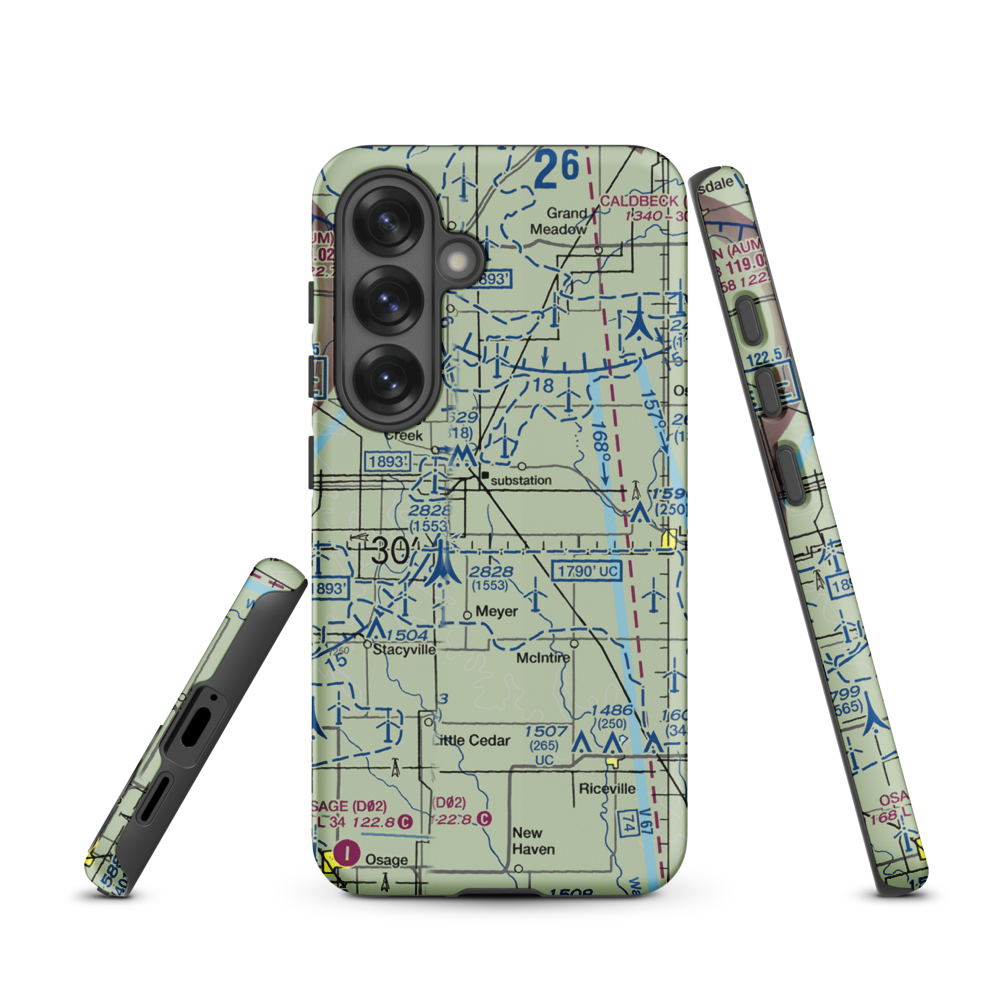 Gilgenbach's Airport (MY11) VFR Sectional Samsung Phone Case Samsung Galaxy S25 model shown
