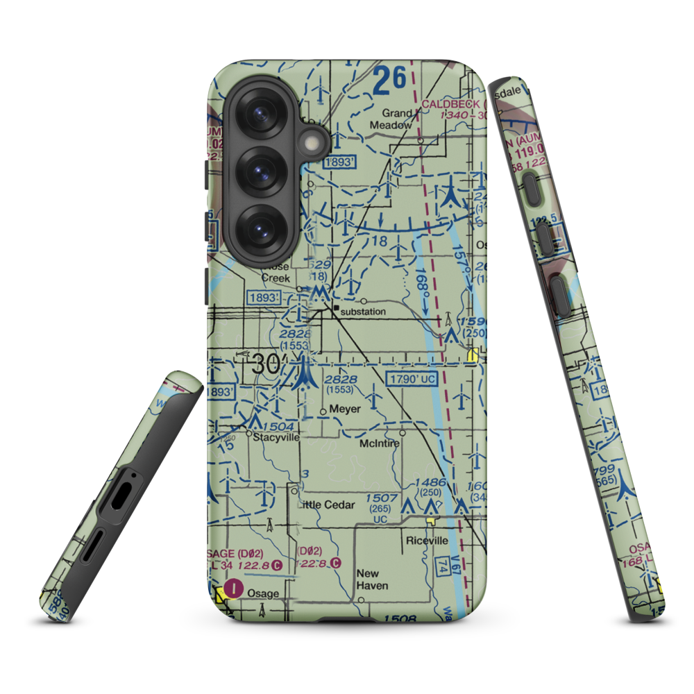 Gilgenbach's Airport (MY11) VFR Sectional Samsung Phone Case Samsung Galaxy S25 Plus model shown