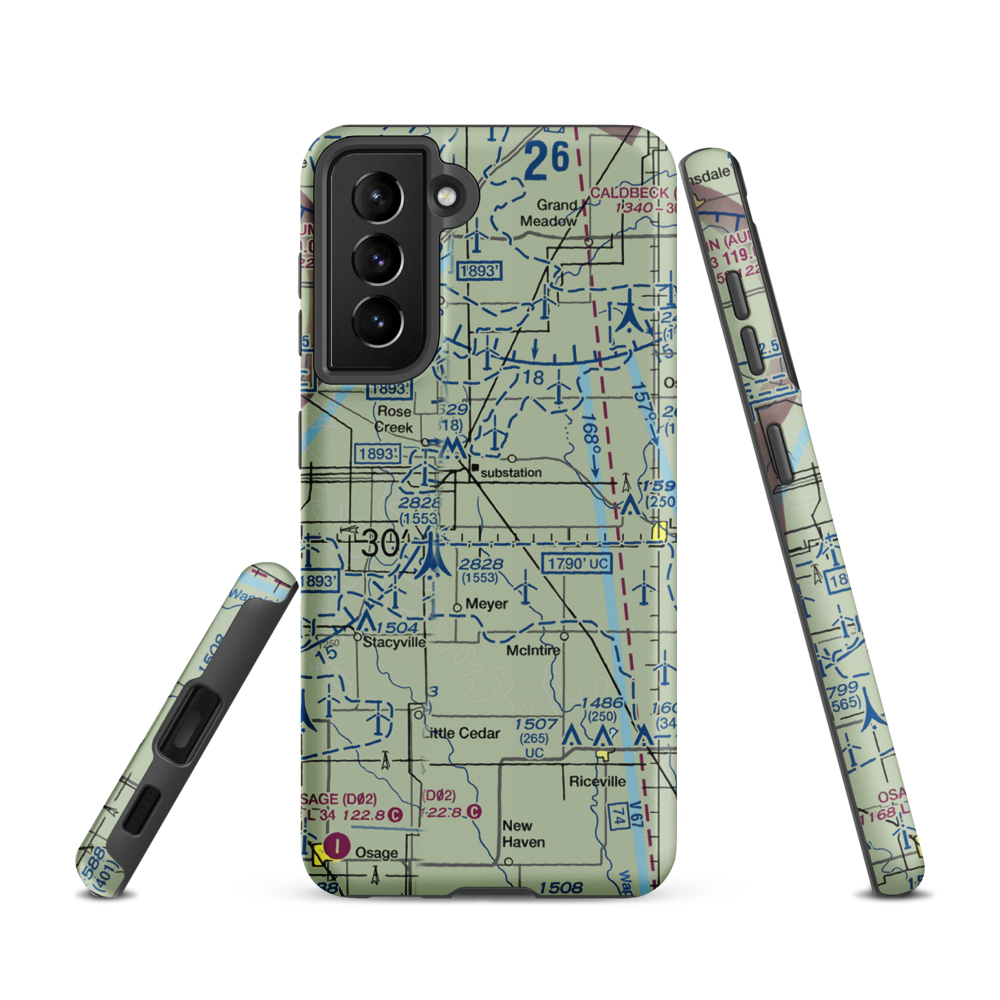 Gilgenbach's Airport (MY11) VFR Sectional Samsung Phone Case Samsung Galaxy S21 model shown