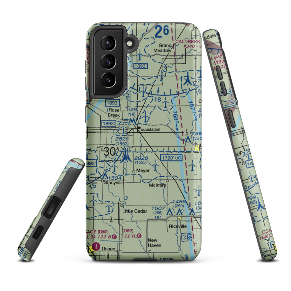 Gilgenbach's Airport (MY11) VFR Sectional Samsung Phone Case Samsung Galaxy S21 FE model shown