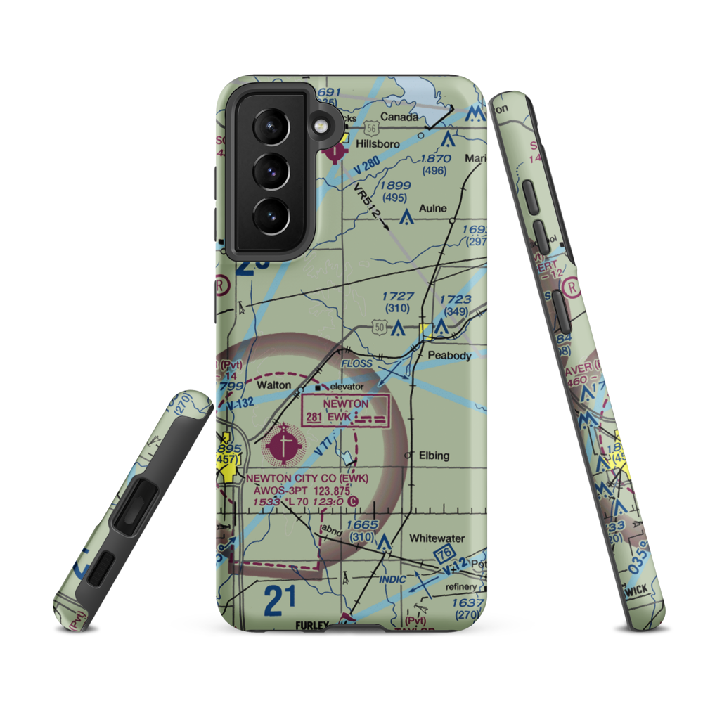 Gilley's Airport (80KS) VFR Sectional Samsung Phone Case Samsung Galaxy S21 Ultra model shown