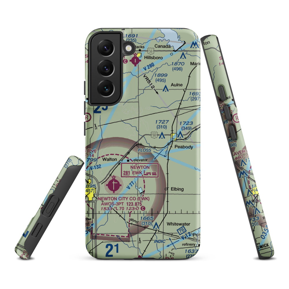 Gilley's Airport (80KS) VFR Sectional Samsung Phone Case Samsung Galaxy S22 Plus model shown