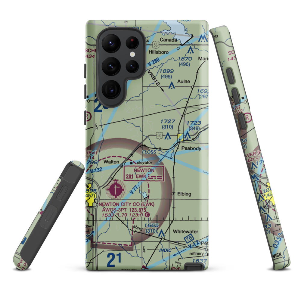 Gilley's Airport (80KS) VFR Sectional Samsung Phone Case Samsung Galaxy S22 Ultra model shown