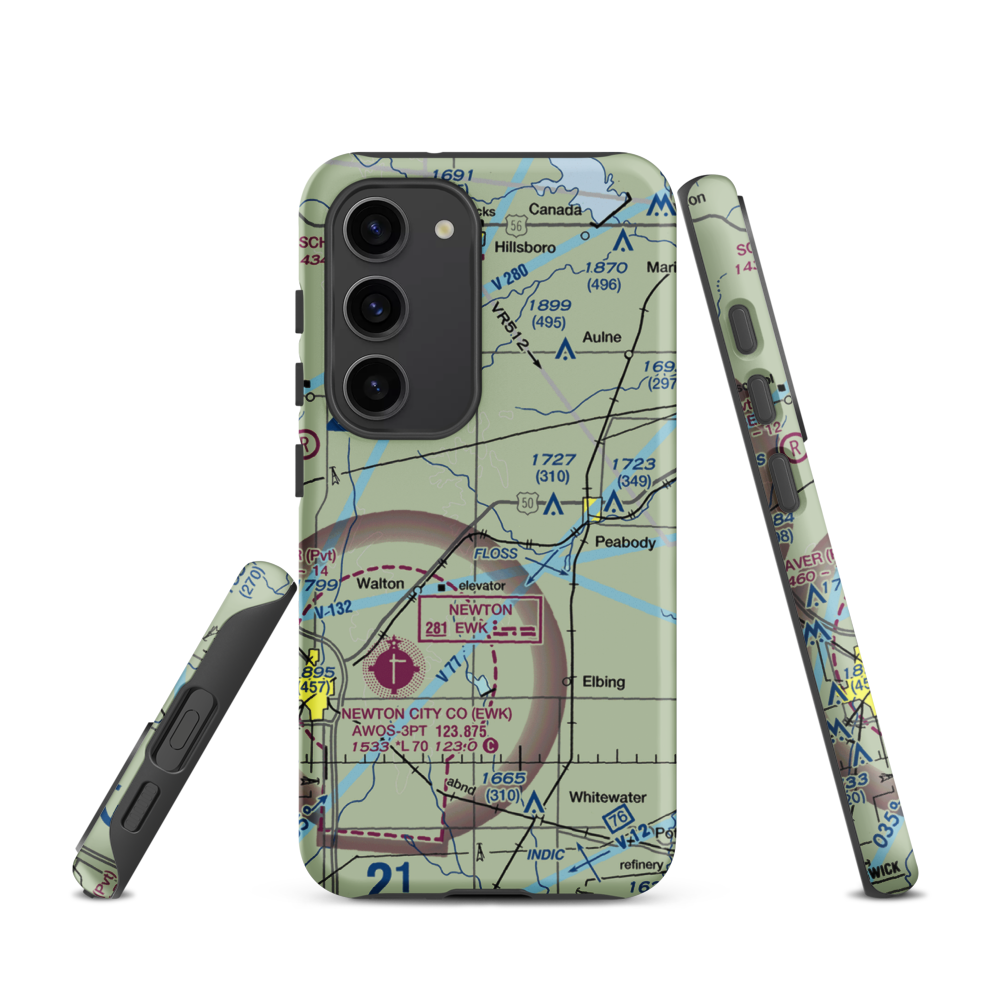 Gilley's Airport (80KS) VFR Sectional Samsung Phone Case Samsung Galaxy S23 model shown