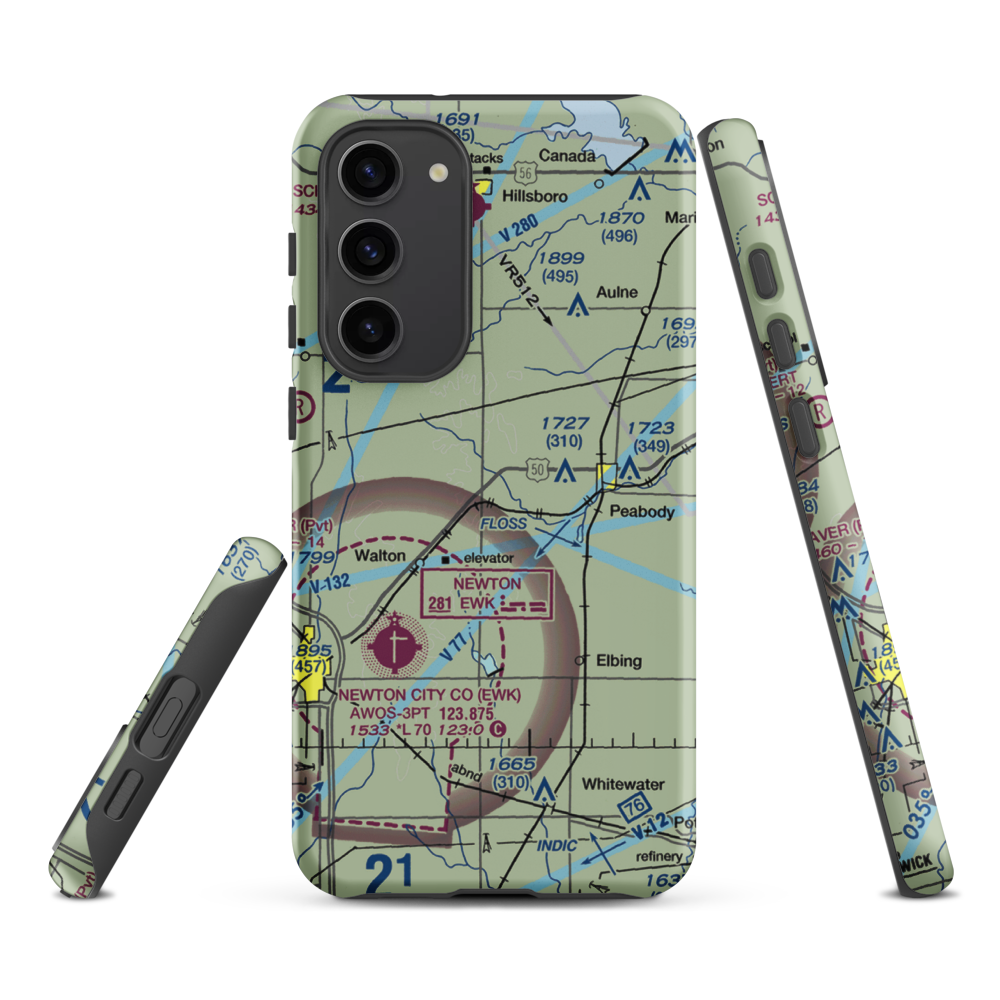 Gilley's Airport (80KS) VFR Sectional Samsung Phone Case Samsung Galaxy S23 Plus model shown