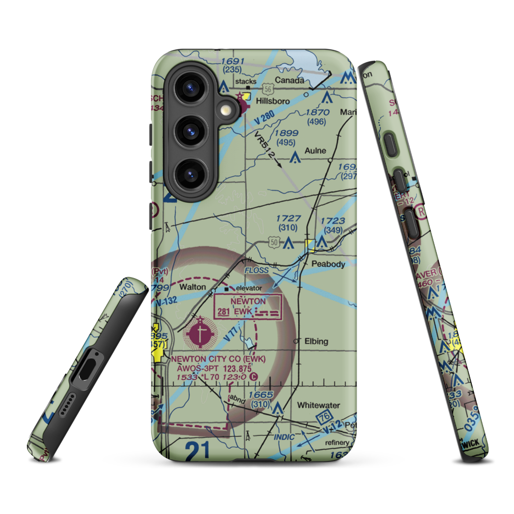 Gilley's Airport (80KS) VFR Sectional Samsung Phone Case Samsung Galaxy S24 Plus model shown