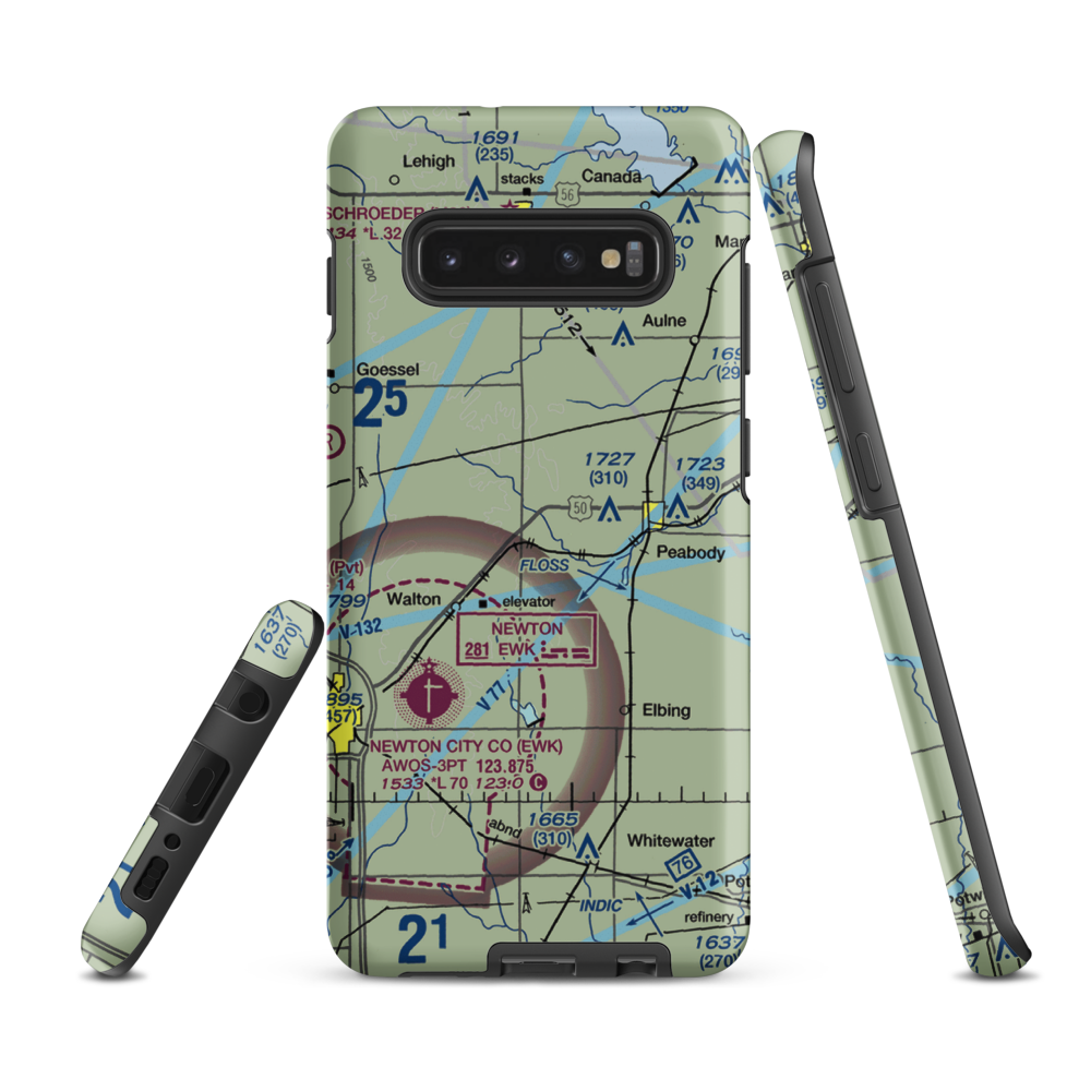 Gilley's Airport (80KS) VFR Sectional Samsung Phone Case Samsung Galaxy S10 Plus model shown