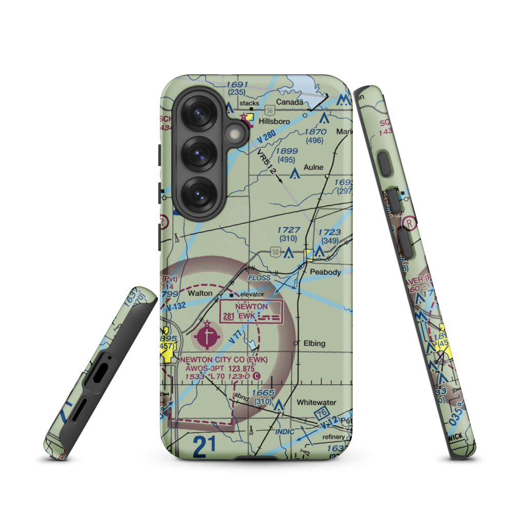 Gilley's Airport (80KS) VFR Sectional Samsung Phone Case Samsung Galaxy S25 model shown
