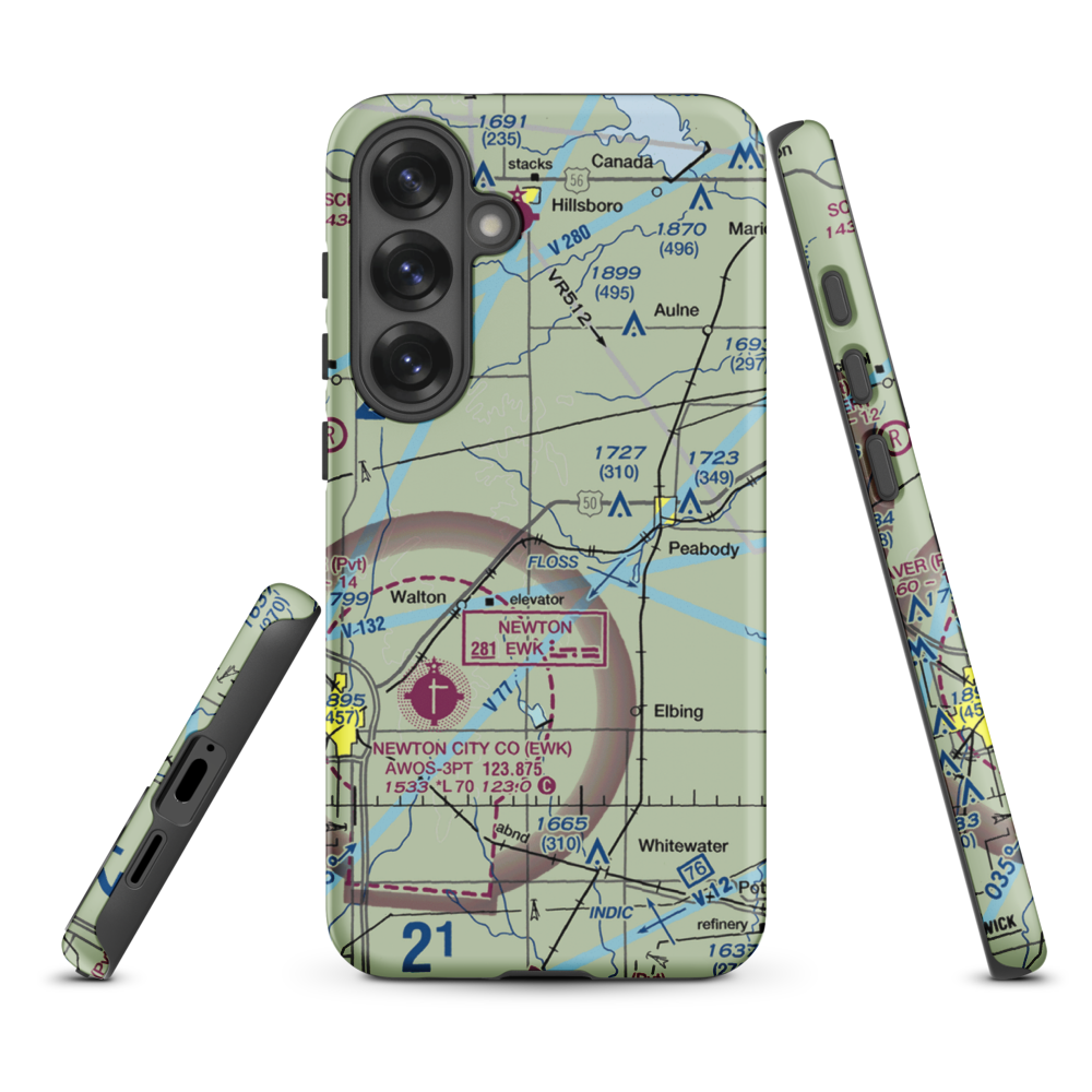 Gilley's Airport (80KS) VFR Sectional Samsung Phone Case Samsung Galaxy S25 Plus model shown