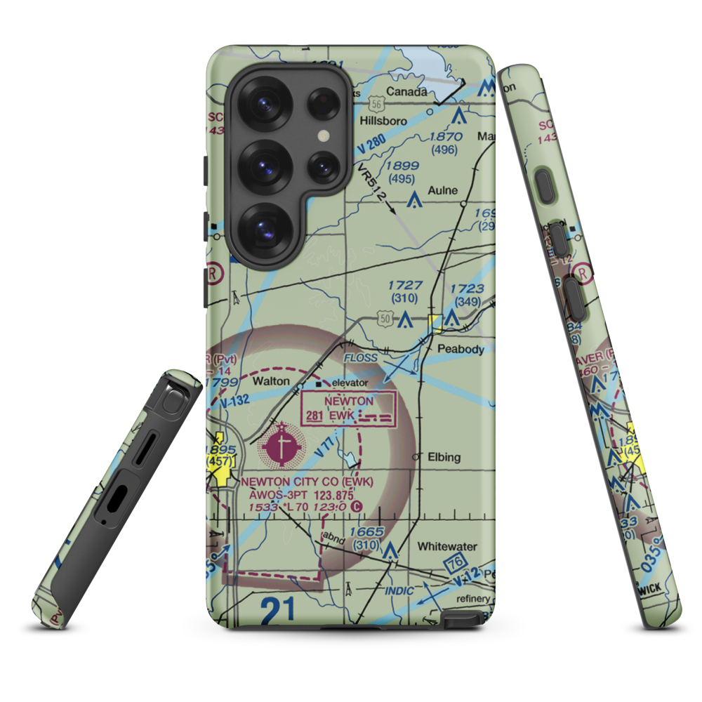 Gilley's Airport (80KS) VFR Sectional Samsung Phone Case Samsung Galaxy S25 Ultra model shown