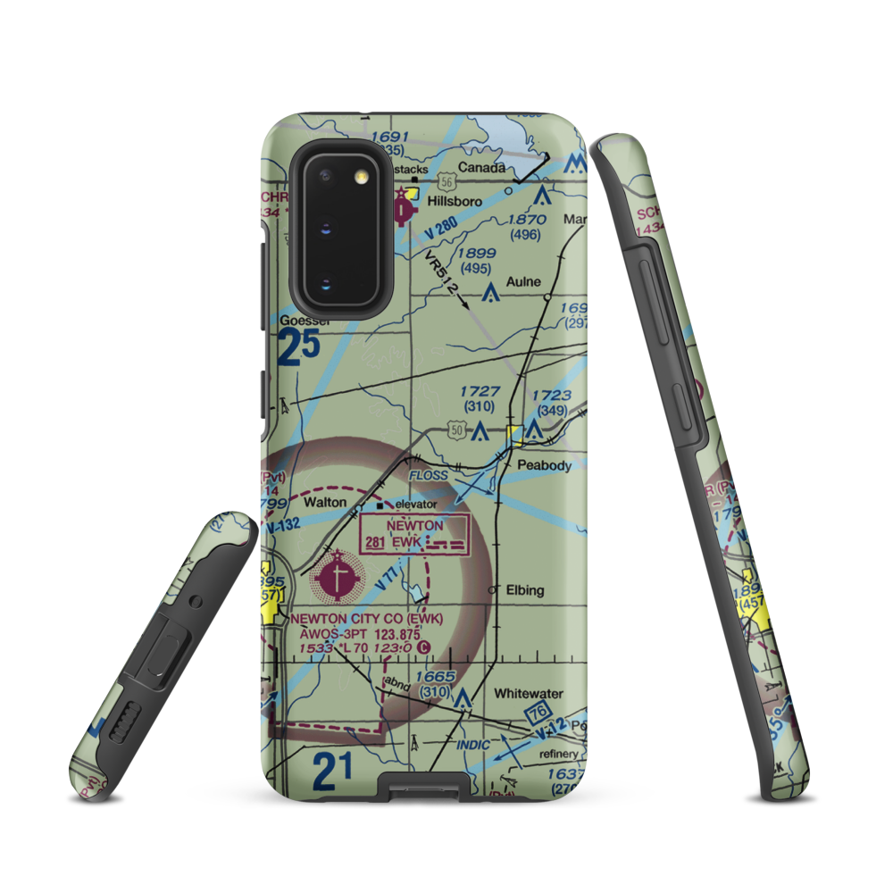Gilley's Airport (80KS) VFR Sectional Samsung Phone Case Samsung Galaxy S20 model shown