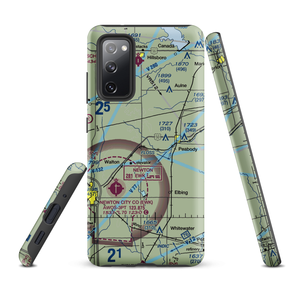 Gilley's Airport (80KS) VFR Sectional Samsung Phone Case Samsung Galaxy S20 FE model shown