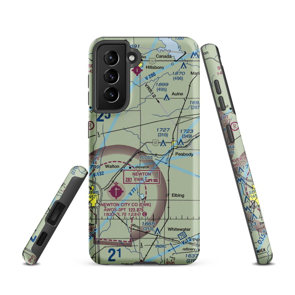 Gilley's Airport (80KS) VFR Sectional Samsung Phone Case Samsung Galaxy S21 model shown