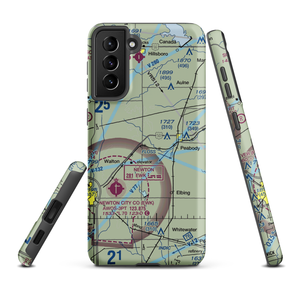 Gilley's Airport (80KS) VFR Sectional Samsung Phone Case Samsung Galaxy S21 FE model shown