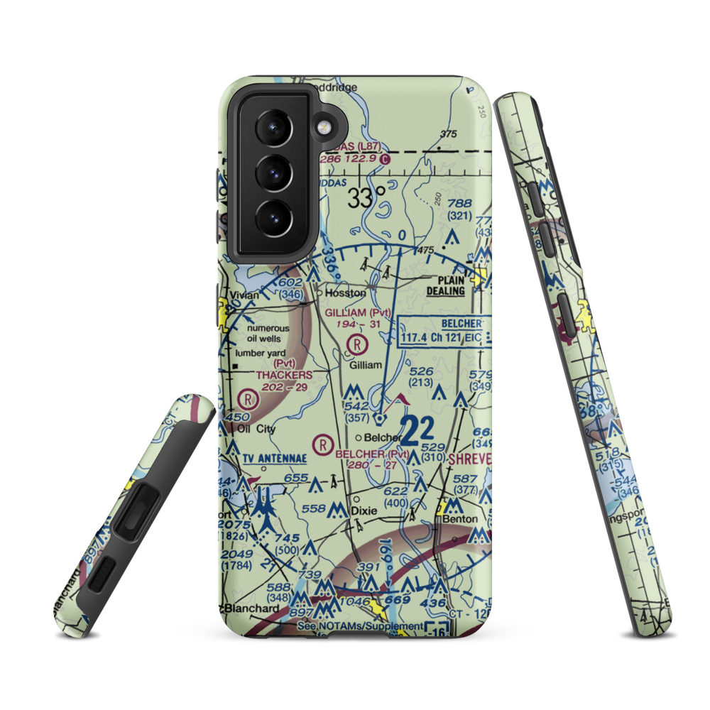 Gilliam Airport (LA54) VFR Sectional Samsung Phone Case Samsung Galaxy S21 FE model shown