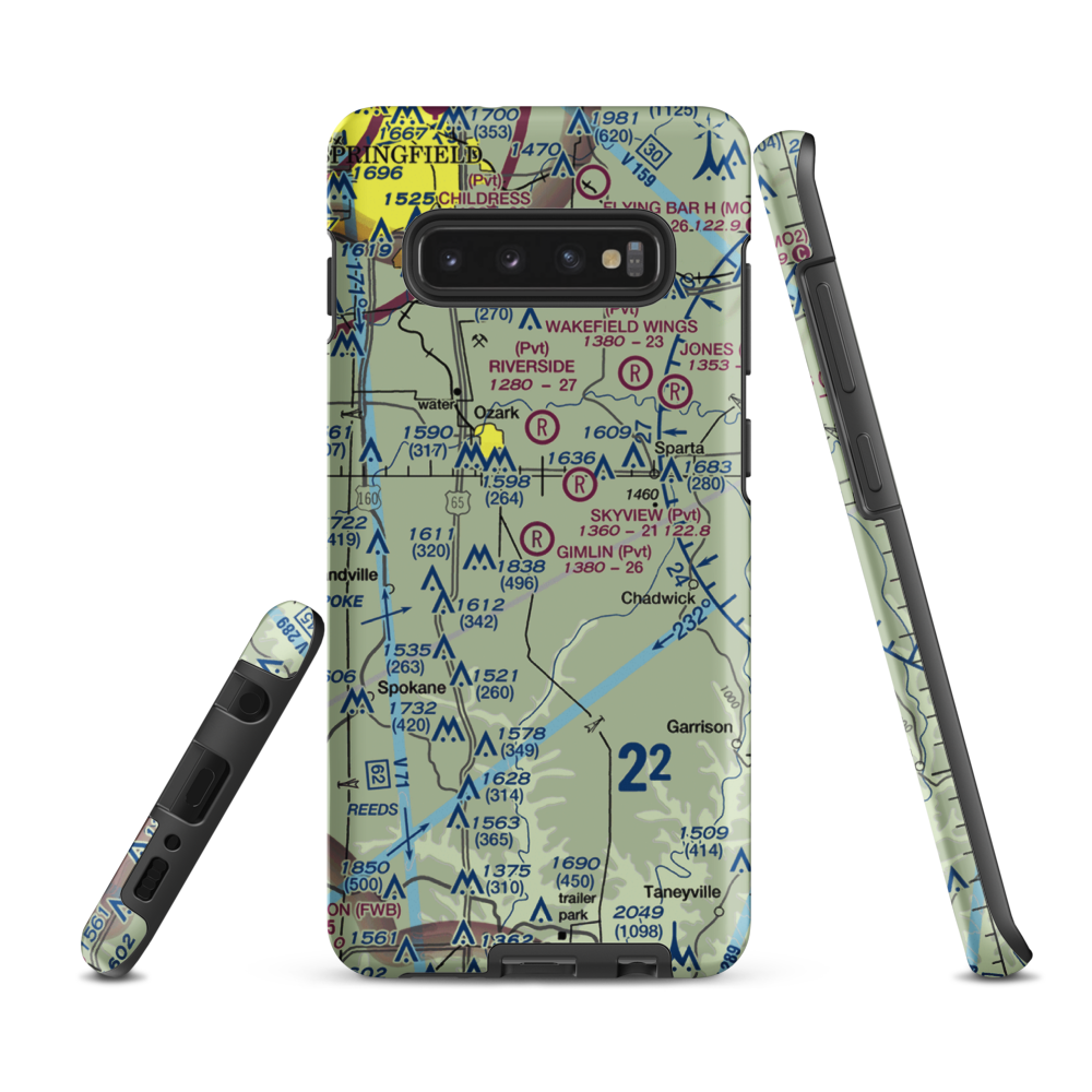 Gimlin Airport (18MO) VFR Sectional Samsung Phone Case Samsung Galaxy S10 Plus model shown