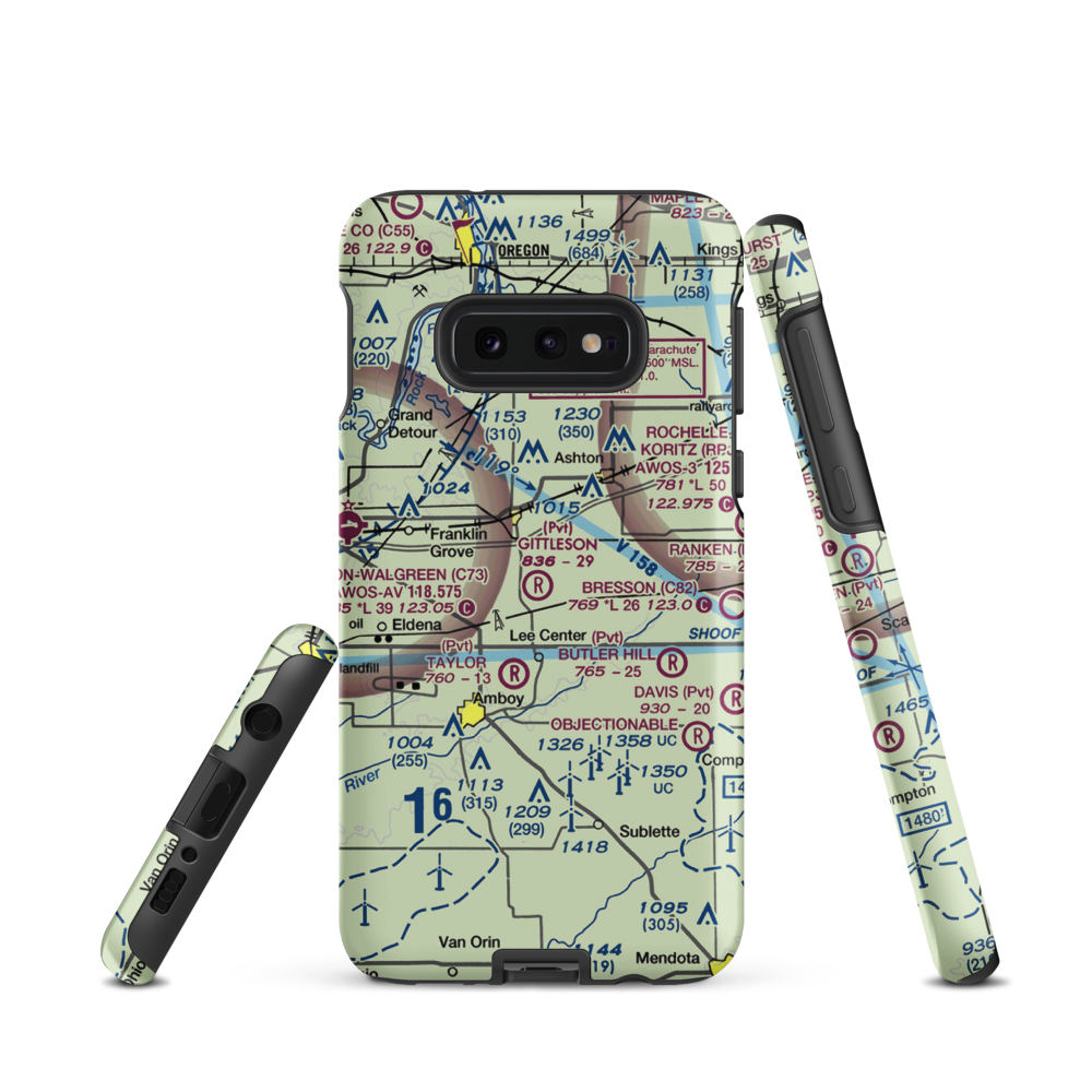 Gittleson Farms Airport (15IL) VFR Sectional Samsung Phone Case Samsung Galaxy S10 Plus model shown