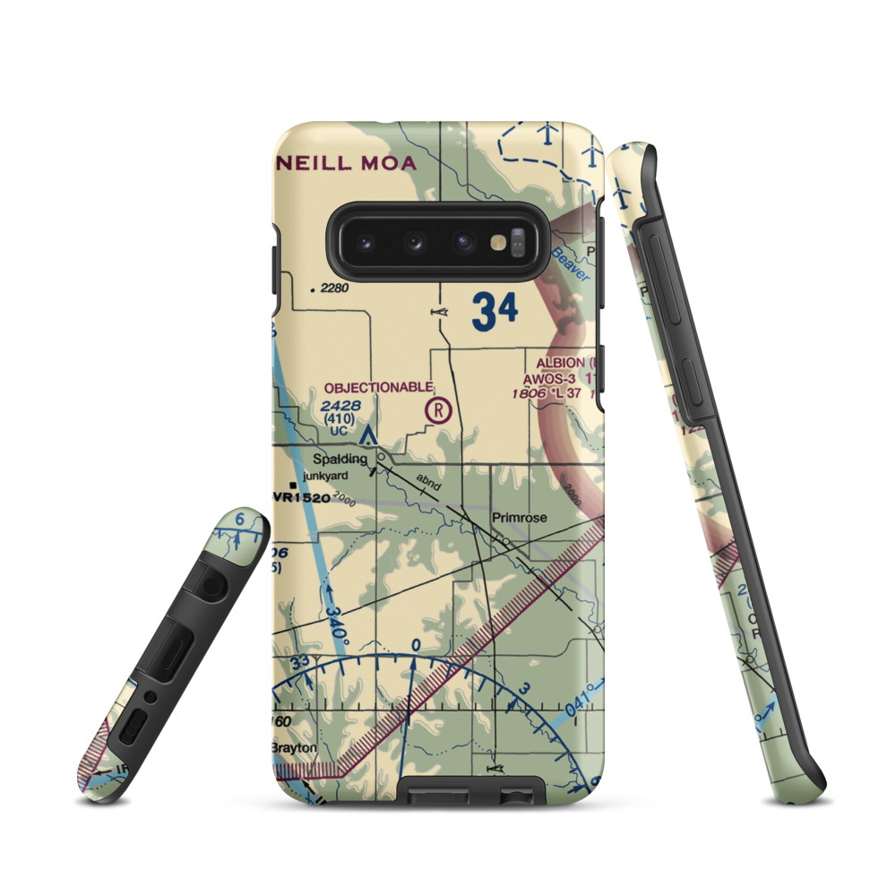 Glaser Airport (NE85) VFR Sectional Samsung Phone Case Samsung Galaxy S10 model shown