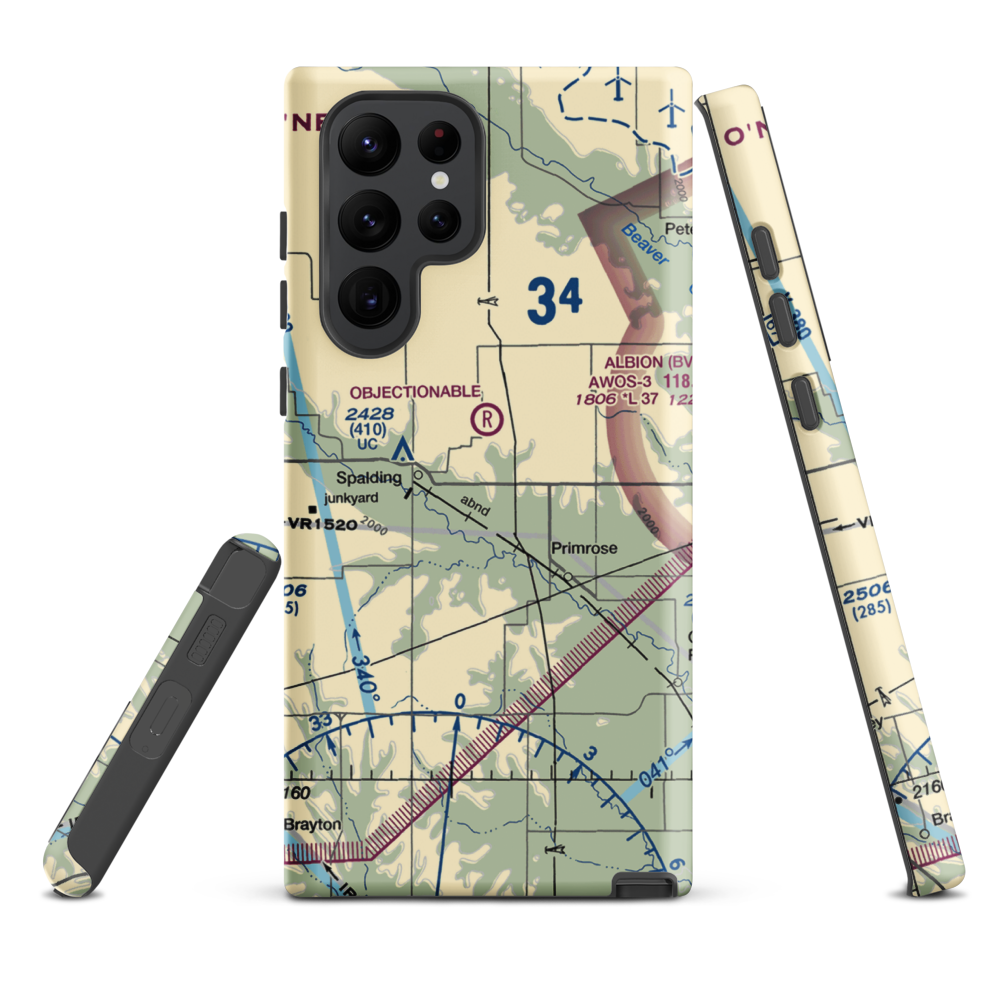 Glaser Airport (NE85) VFR Sectional Samsung Phone Case Samsung Galaxy S22 Ultra model shown