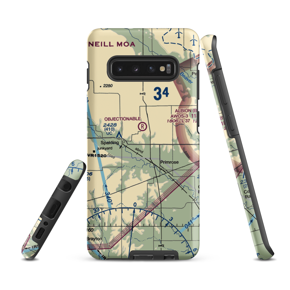 Glaser Airport (NE85) VFR Sectional Samsung Phone Case Samsung Galaxy S10 Plus model shown
