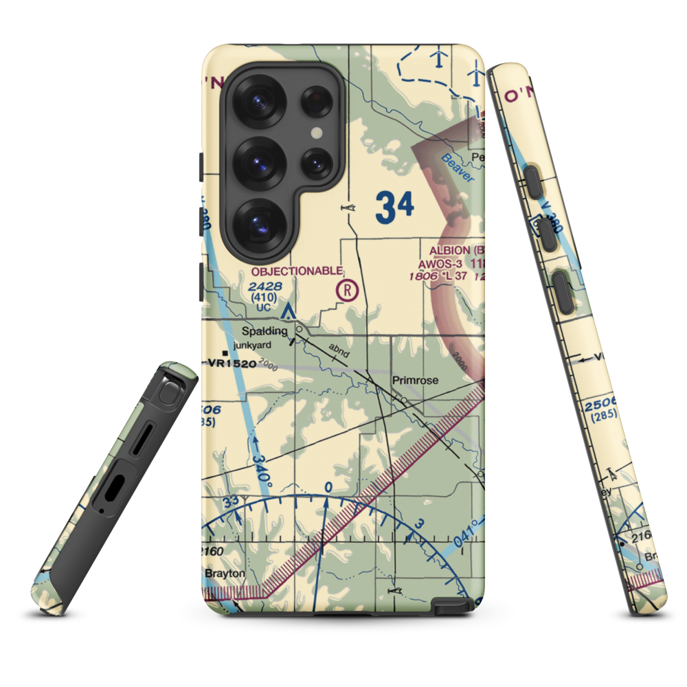 Glaser Airport (NE85) VFR Sectional Samsung Phone Case Samsung Galaxy S25 Ultra model shown