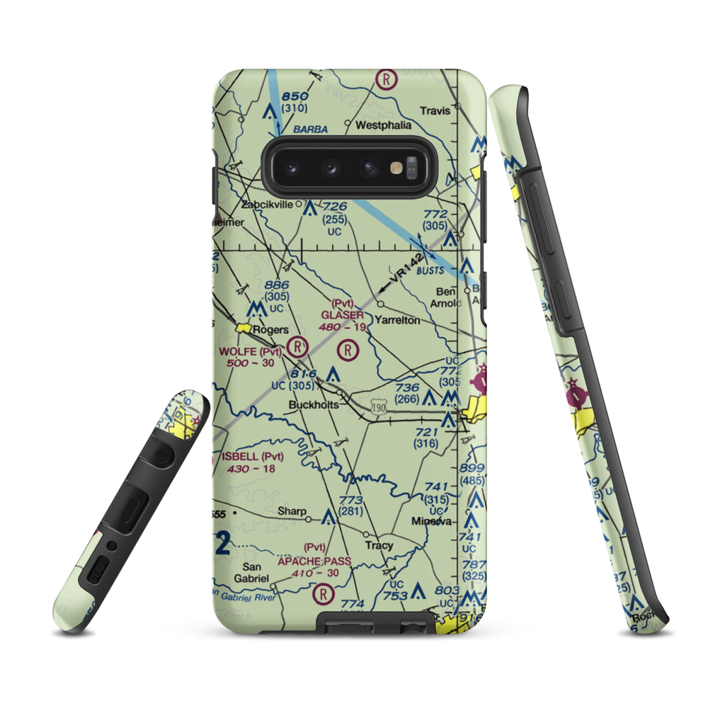 Glaser Field (06TA) VFR Sectional Samsung Phone Case Samsung Galaxy S10 Plus model shown