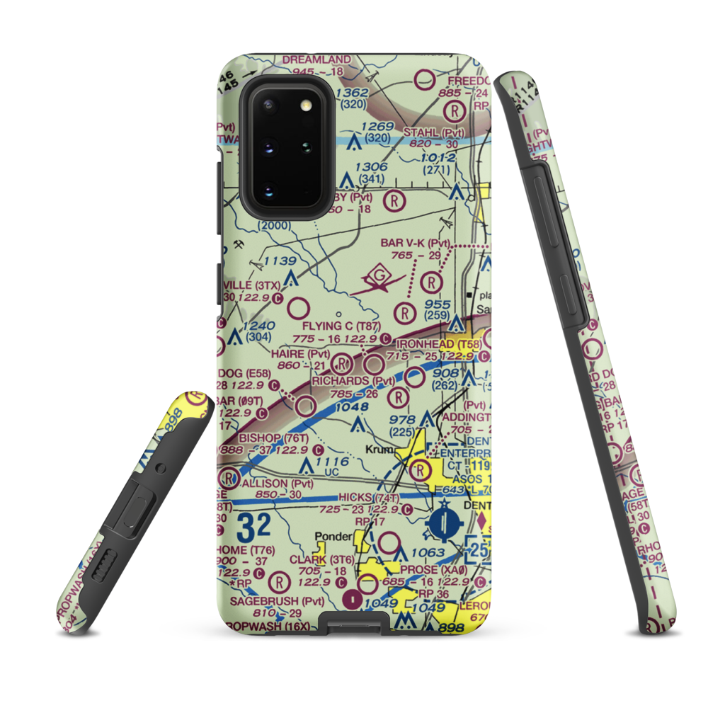 Glass Airport (TS74) VFR Sectional Samsung Phone Case Samsung Galaxy S20 Plus model shown