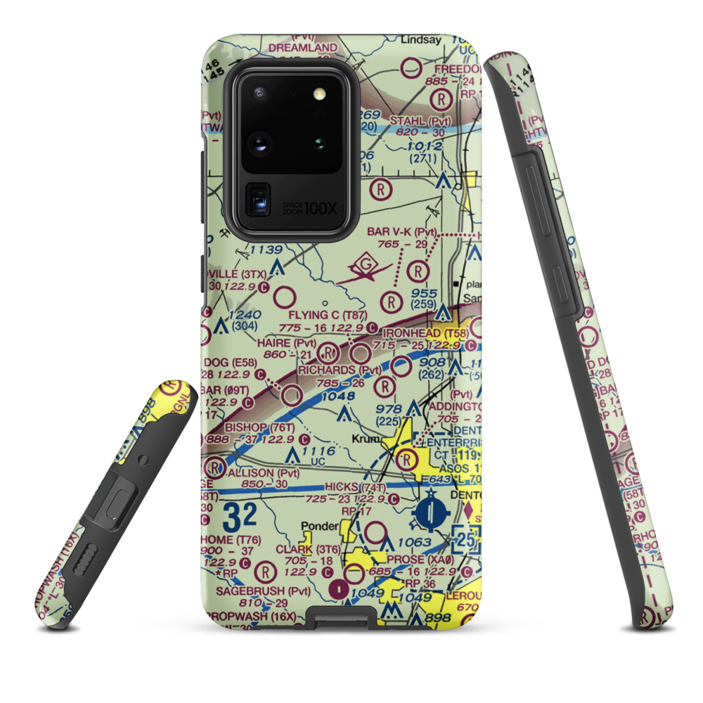 Glass Airport (TS74) VFR Sectional Samsung Phone Case Samsung Galaxy S20 Ultra model shown