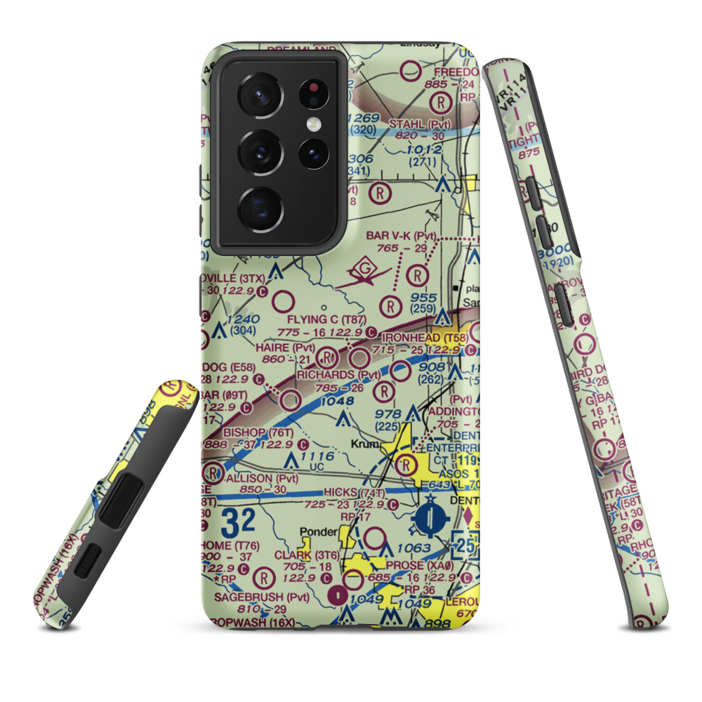 Glass Airport (TS74) VFR Sectional Samsung Phone Case Samsung Galaxy S21 Plus model shown