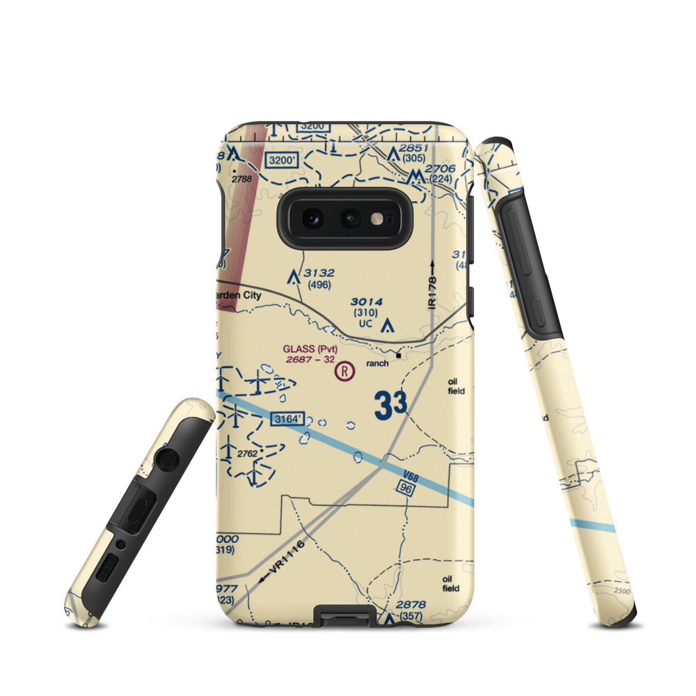 Glass Ranch Airport (TS13) VFR Sectional Samsung Phone Case Samsung Galaxy S10 Plus model shown