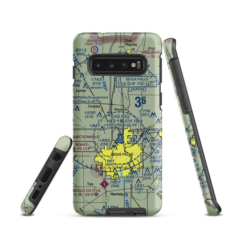 Glawe's Airport (SD99) VFR Sectional Samsung Phone Case Samsung Galaxy S10 model shown