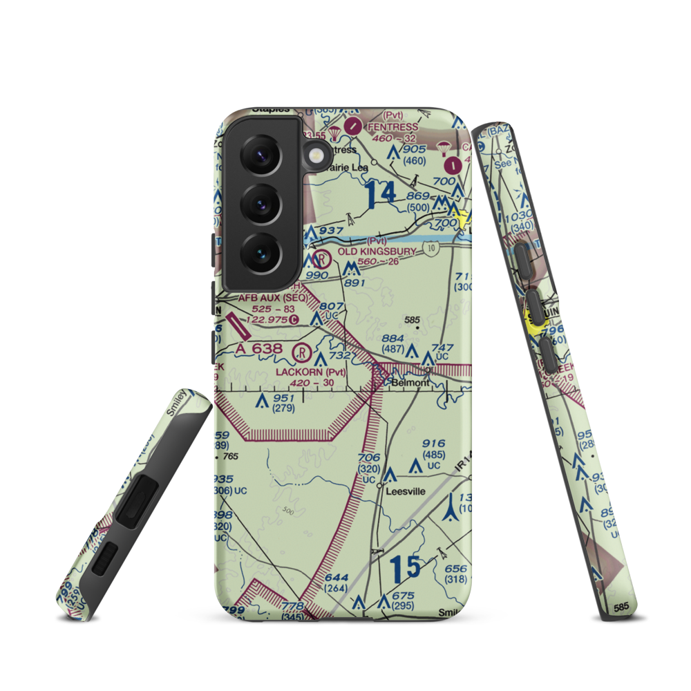 Glen Beicker Ranch Airport (83R) VFR Sectional Samsung Phone Case Samsung Galaxy S22 model shown