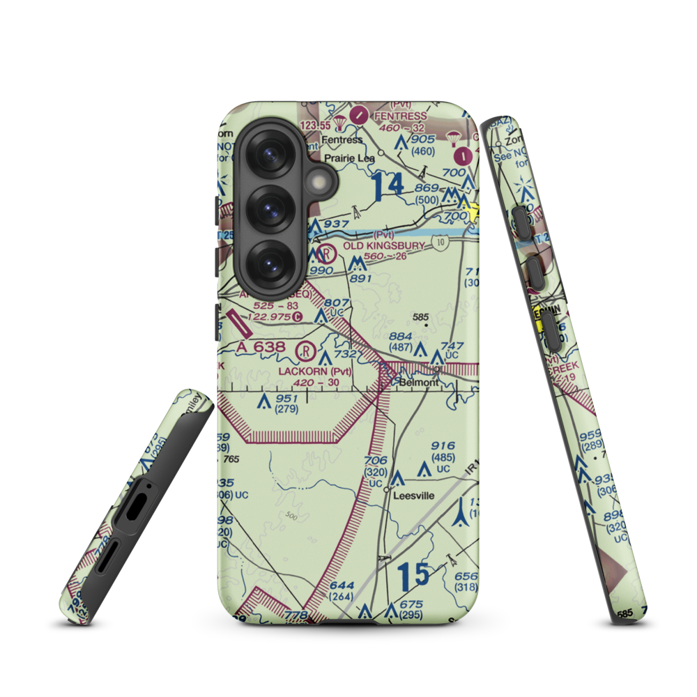 Glen Beicker Ranch Airport (83R) VFR Sectional Samsung Phone Case Samsung Galaxy S25 model shown
